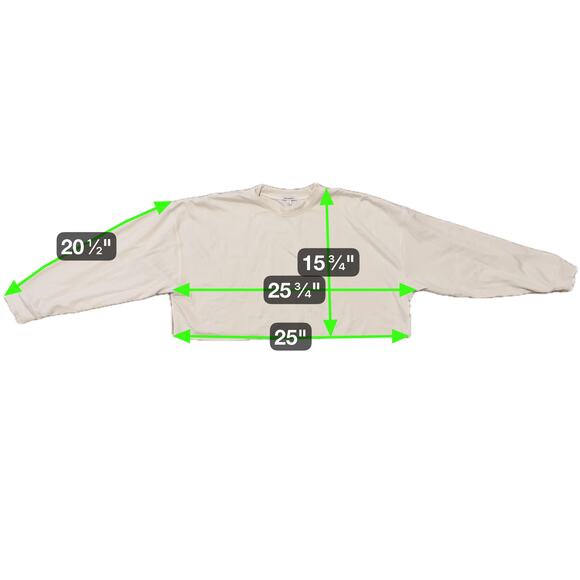 WeWoreWhat Cropped Raw Hem Thermal Sweatshirt Small White Stretch Lounge Minimal - Picture 9 of 9